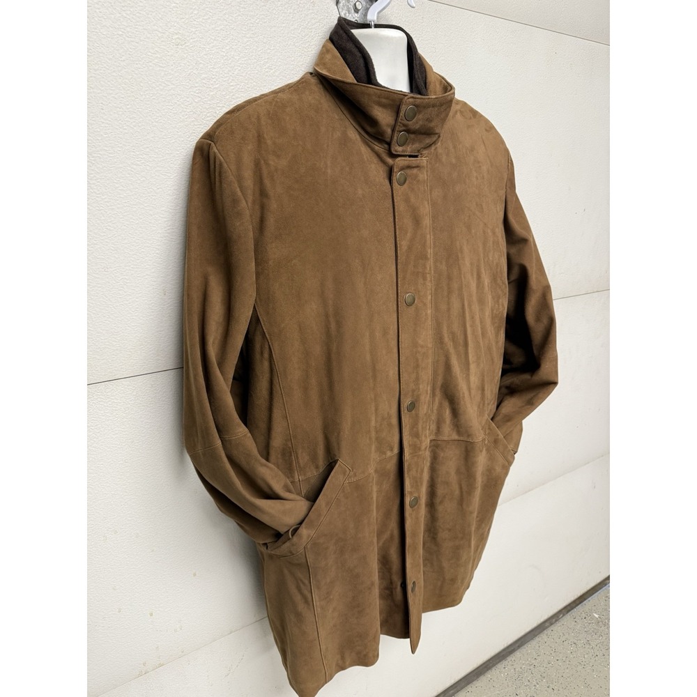 Brooks Brothers Leather Suede Field Jacket Men's XL Tan Zip Out Lining - Picture 5 of 16